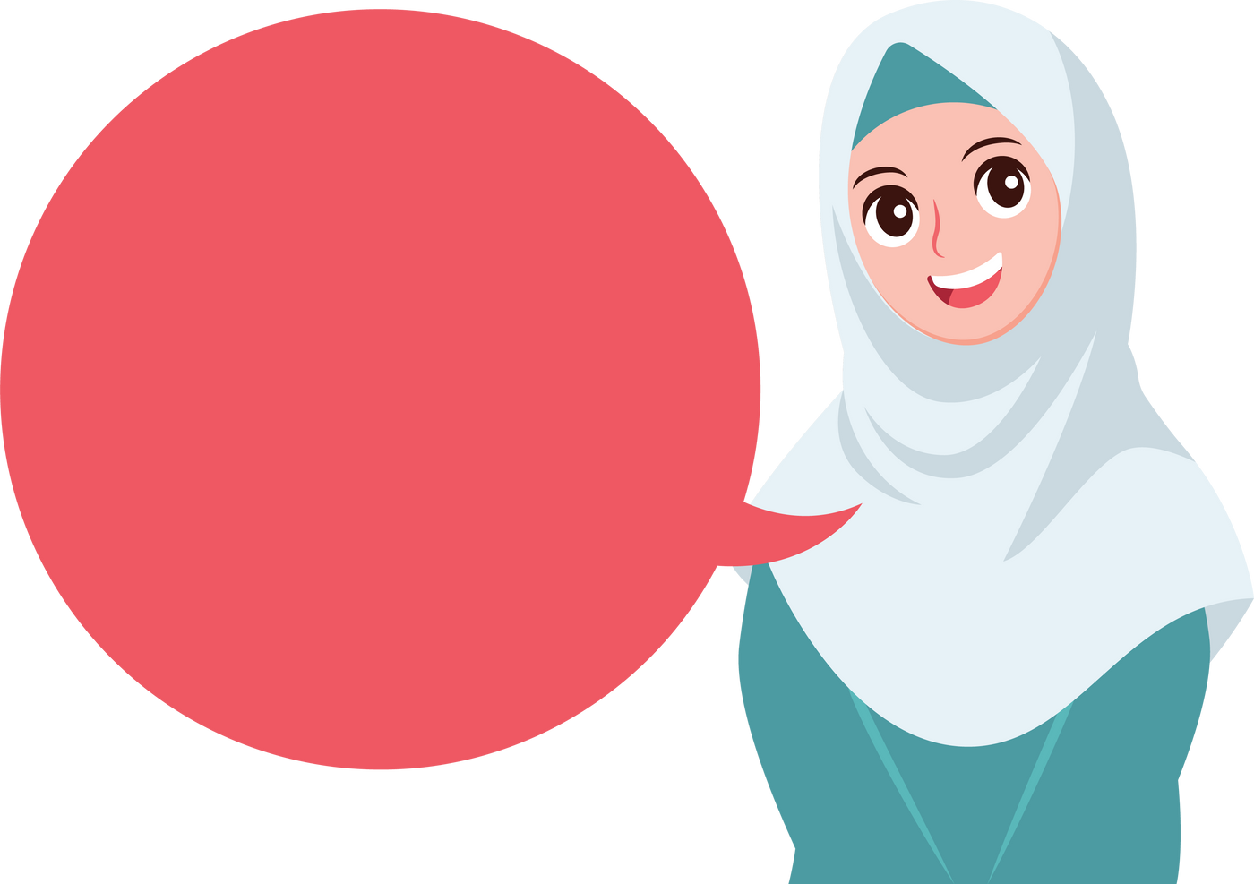 Young muslim woman speaking vector flat style Illustration